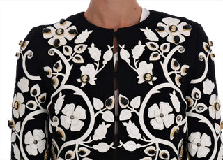 Floral Embroidered Crystal Wool Coat Jacket - Luxury for You