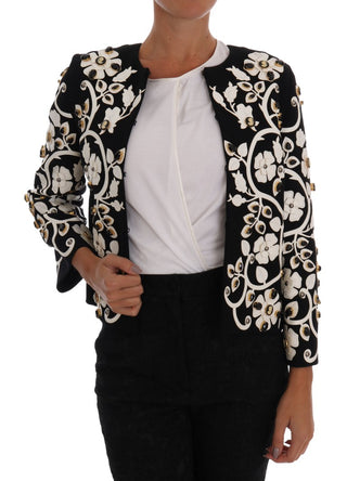 Floral Embroidered Crystal Wool Coat Jacket - Luxury for You