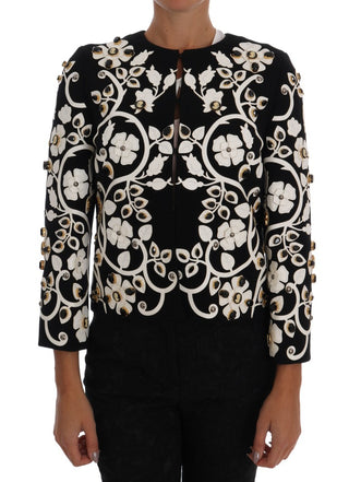 Floral Embroidered Crystal Wool Coat Jacket - Luxury for You