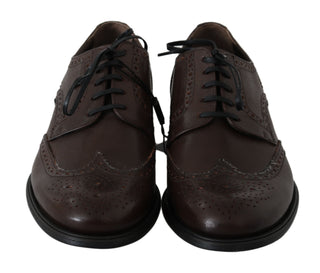 Elegant Brown Leather Derby Brogues