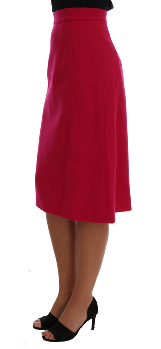 Elegant Pink Wool A-line Knee-length Skirt - Luxury for You