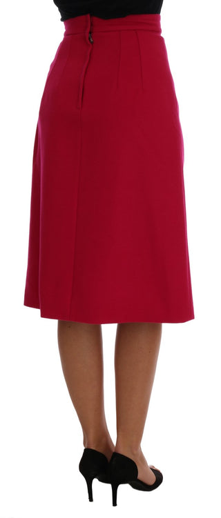 Elegant Pink Wool A-line Knee-length Skirt - Luxury for You