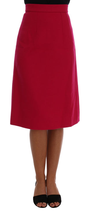 Elegant Pink Wool A-line Knee-length Skirt - Luxury for You