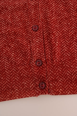 Red Wool Cardigan Sweater - Luxury for You