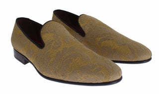 Golden Baroque Silk Dress Loafers - Luxury for You