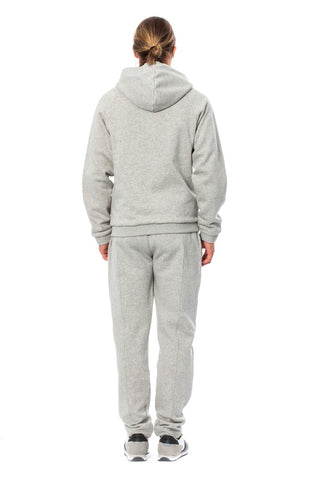 Elegant Gray Hooded Cotton Sweatsuit - Luxury for You