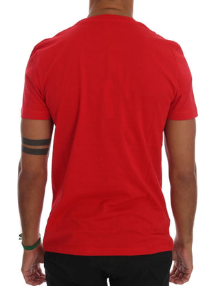 Chic Red 'riders' Motive Crewneck Tee - Luxury for You