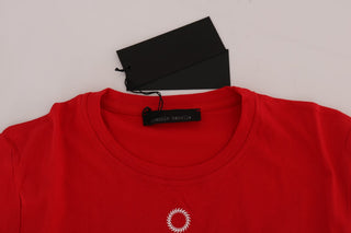 Chic Red 'riders' Motive Crewneck Tee - Luxury for You