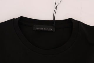 Chic Black Crewneck Tee With 'riders' Motif - Luxury for You