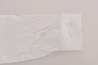 Elegant White Slim-fit Cotton Shirt