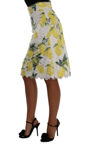 Lemon Print Fringe Pencil Skirt - Luxury for You