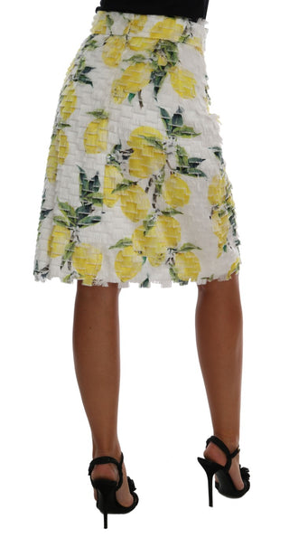 Lemon Print Fringe Pencil Skirt - Luxury for You