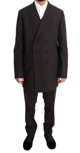 Elegant Bordeaux Polka Dot Wool Suit - Luxury for You