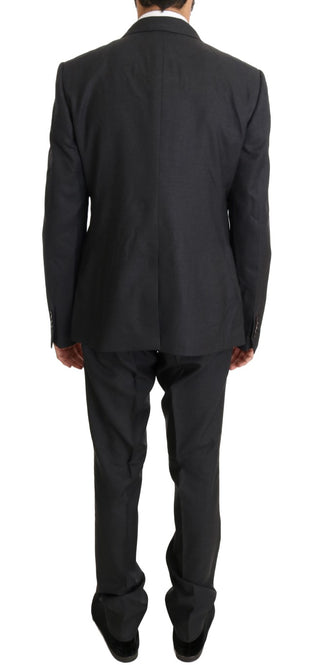 Elegant Gray Double Breasted Wool Silk Suit - Luxury for You