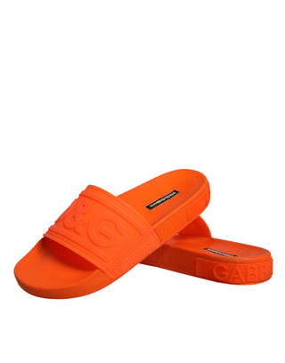 Orange Rubber Slides Sandals Beachwear Shoes