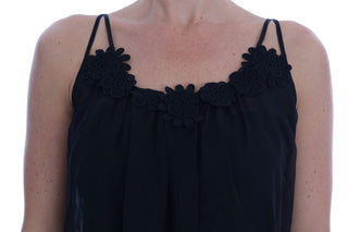 Elegant Black Silk Lace Chemise Dress - Luxury for You