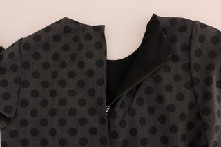 Elegant Polka Dot Wool Blend Dress - Luxury for You