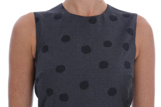 Chic Sleeveless Polka Dotted Wool Dress - Luxury for You