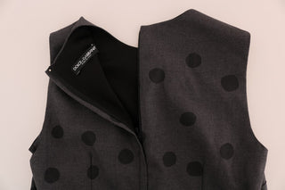 Chic Sleeveless Polka Dotted Wool Dress - Luxury for You