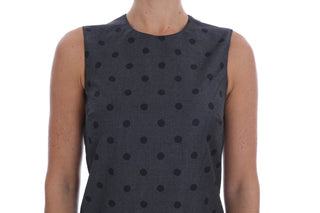 Chic Sleeveless Polka Dot Wool Dress - Luxury for You