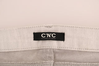 Chic White Slim-fit Stretch Jeans - Luxury for You