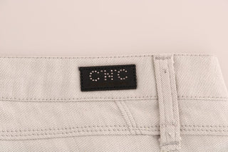 Chic White Slim-fit Stretch Jeans - Luxury for You