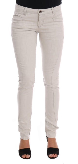 Chic White Slim-fit Stretch Jeans - Luxury for You