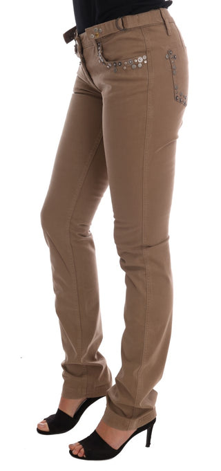 Beige Super Slim Fit Designer Jeans - Luxury for You