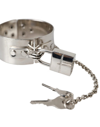 Silver Metal Brass 1999 Bondage Handcuff Runway Bracelet