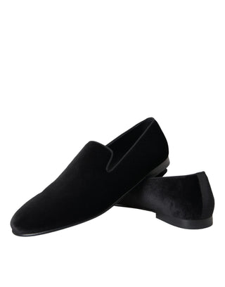 Black Suede Loafers Formal Dress Slip On Shoes