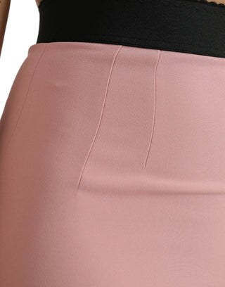 Elegant High Waist Pencil Skirt In Pink