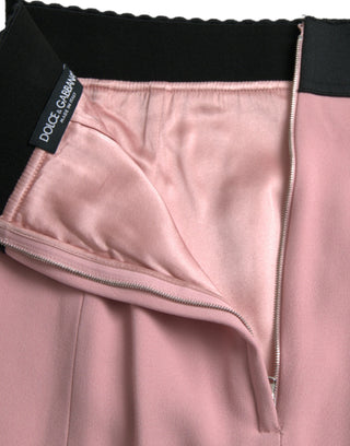 Elegant High Waist Pencil Skirt In Pink