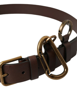 Elegant Calf Leather Belt With Metal Buckle Closure