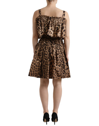 Leopard Print A-line Cotton Dress