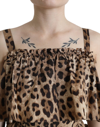 Leopard Print A-line Cotton Dress