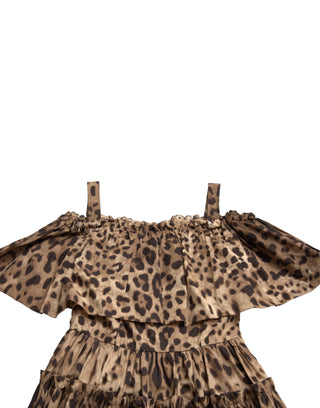 Leopard Print A-line Cotton Dress