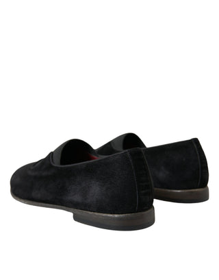 Elegant Black Velor Loafers For The Discerning Gentleman