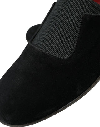 Elegant Black Velor Loafers For The Discerning Gentleman