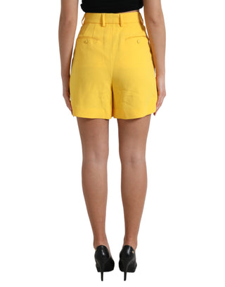 Elegant High Waist Bermuda Shorts In Sunny Yellow