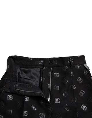 Chic High Waist Straight Pants With Logo Print