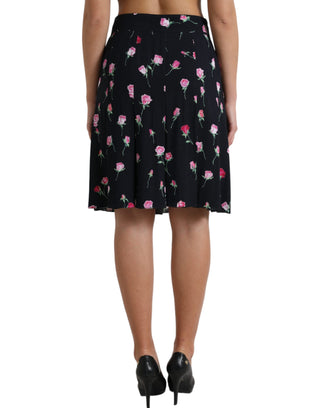 Elegant Floral A-line Knee-length Skirt