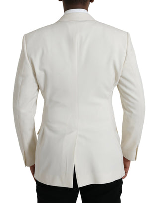 White Wool Martini Double Breasted Blazer