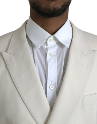 White Wool Martini Double Breasted Blazer