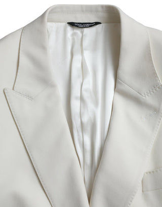 White Wool Martini Double Breasted Blazer