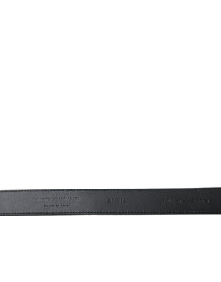 Elegant Black Leather Belt With Metal Buckle