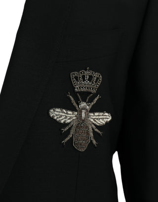 Black Crown Bee Martini Single Breasted Coat Blazer