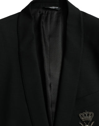 Black Crown Bee Martini Single Breasted Coat Blazer