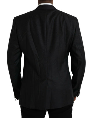 Black Wool Martini Single Breasted Coat Blazer