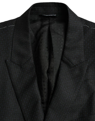 Black Wool Martini Single Breasted Coat Blazer