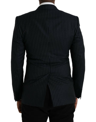 Black Stripe Sicilia Double Breasted Coat Blazer